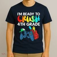 Ready To Crush 4th Grade Fourth Video Gamer First Day Boy T-Shirt thumb 3
