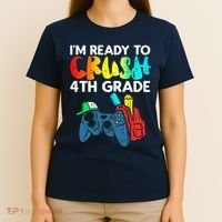 Ready To Crush 4th Grade Fourth Video Gamer First Day Boy T-Shirt thumb 4