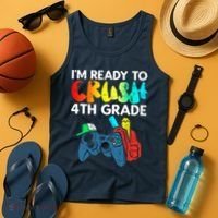 Ready To Crush 4th Grade Fourth Video Gamer First Day Boy Tank Top thumb 4