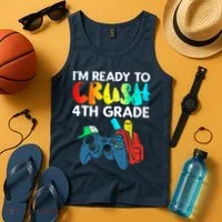 Ready To Crush 4th Grade Fourth Video Gamer First Day Boy Tank Top thumb 4