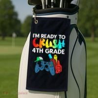 Ready To Crush 4th Grade Fourth Video Gamer First Day Boy Golf Towel thumb 2