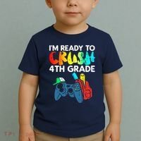 Ready To Crush 4th Grade Fourth Video Gamer First Day Boy Toddler T-Shirt thumb 2