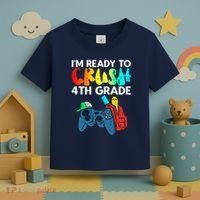 Ready To Crush 4th Grade Fourth Video Gamer First Day Boy Toddler T-Shirt thumb 3