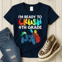 Ready To Crush 4th Grade Fourth Video Gamer First Day Boy Women's T-Shirt thumb 3