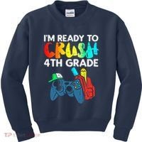 Ready To Crush 4th Grade Fourth Video Gamer First Day Boy Kids Sweatshirt thumb 0