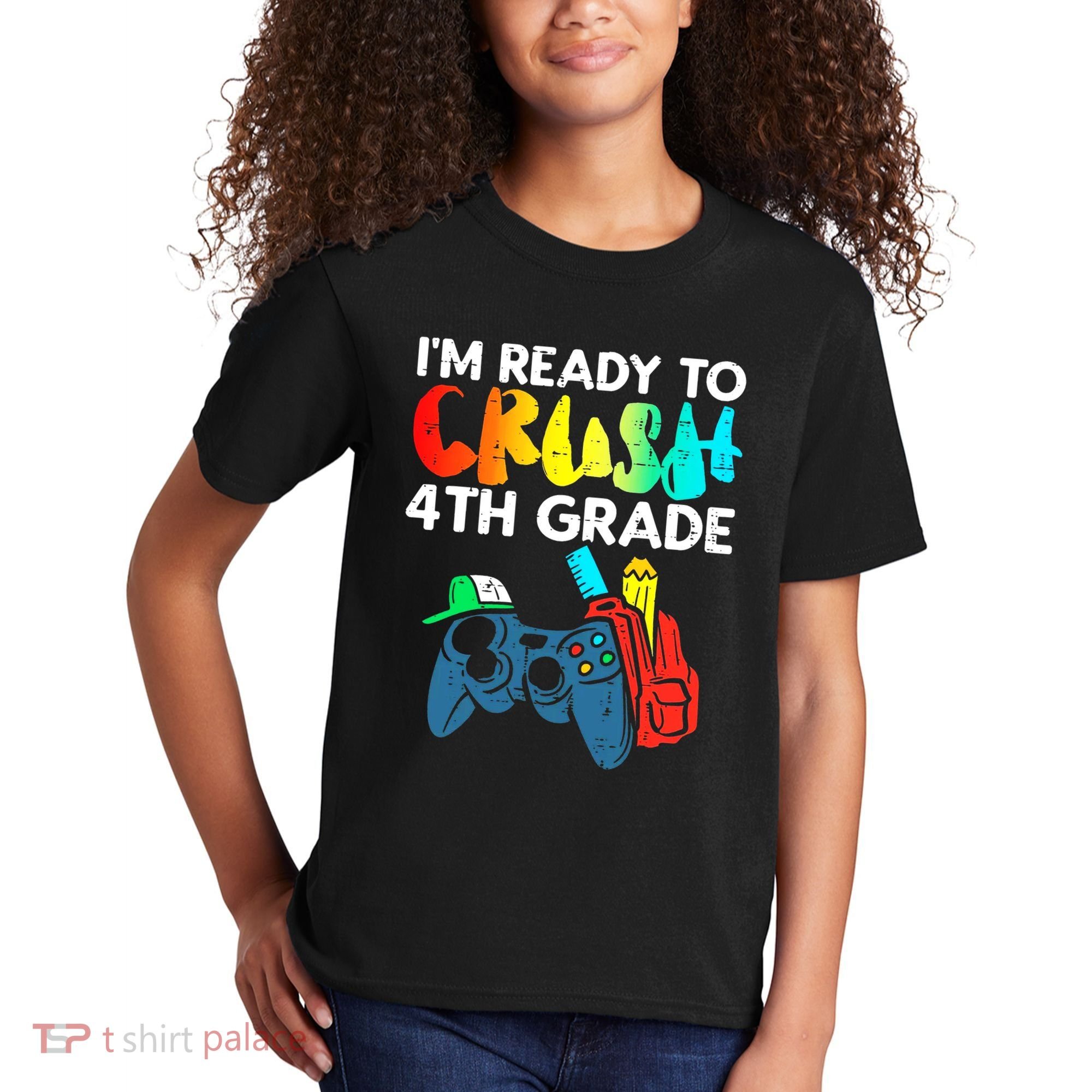 Ready To Crush 4th Grade Fourth Video Gamer First Day Boy Kids T-Shirt