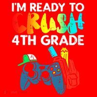 Ready To Crush 4th Grade Fourth Video Gamer First Day Boy Santa Hat thumb 1