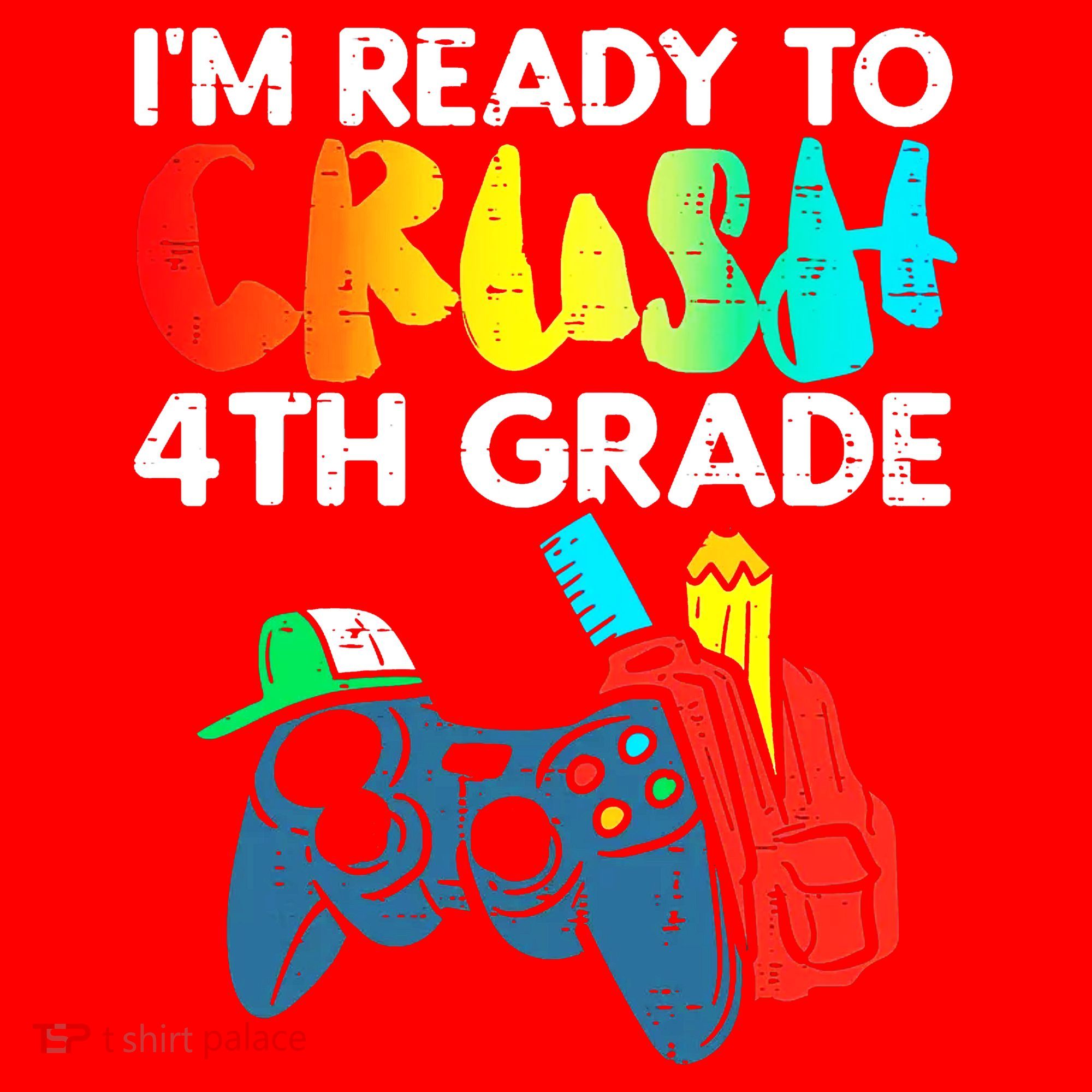 Ready To Crush 4th Grade Fourth Video Gamer First Day Boy Santa Hat