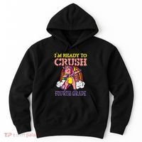 Ready To Crush Fourth Grade Unicorn First Day School Girl Hoodie thumb 0