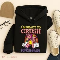 Ready To Crush Fourth Grade Unicorn First Day School Girl Hoodie thumb 4