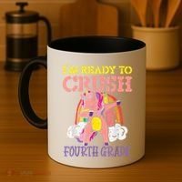 Ready To Crush Fourth Grade Unicorn First Day School Girl Coffee Mug thumb 4