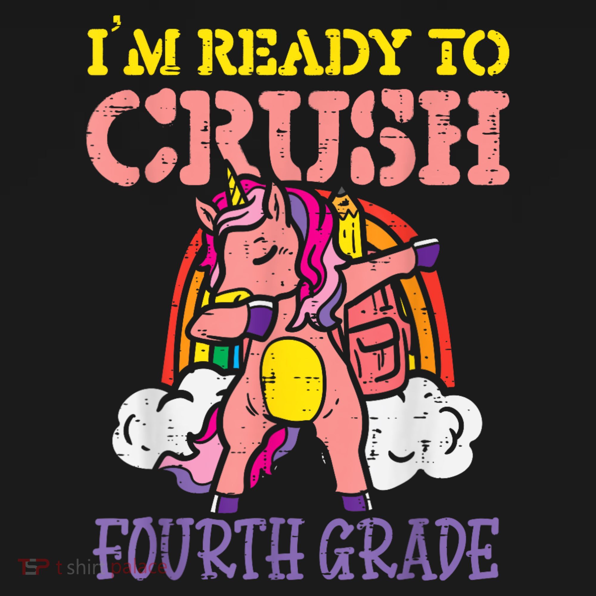 Ready To Crush Fourth Grade Unicorn First Day School Girl Women's Hoodie