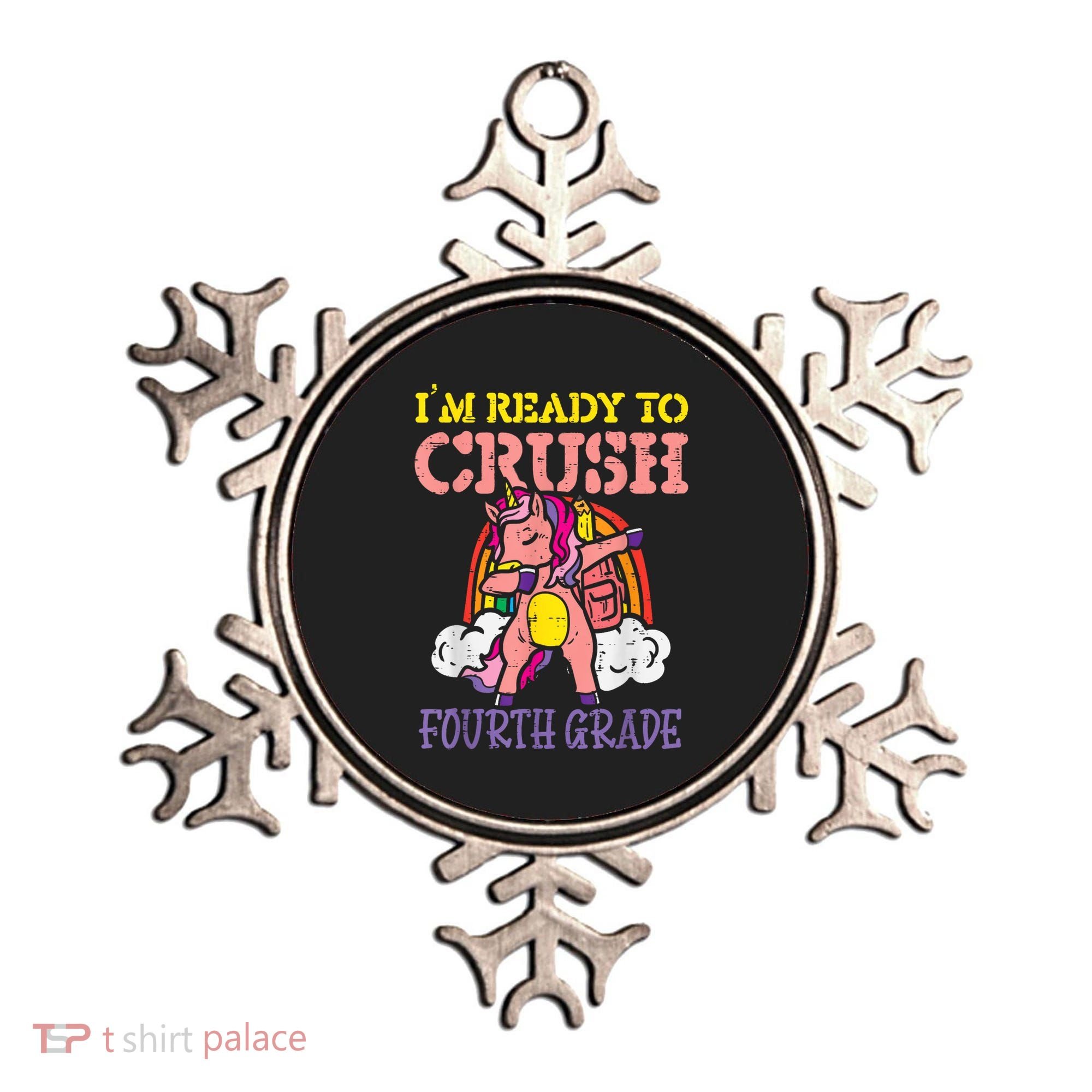 Ready To Crush Fourth Grade Unicorn First Day School Girl Ornament