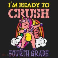 Ready To Crush Fourth Grade Unicorn First Day School Girl Hat thumb 2