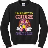 Ready To Crush Fourth Grade Unicorn First Day School Girl Kids Sweatshirt thumb 0