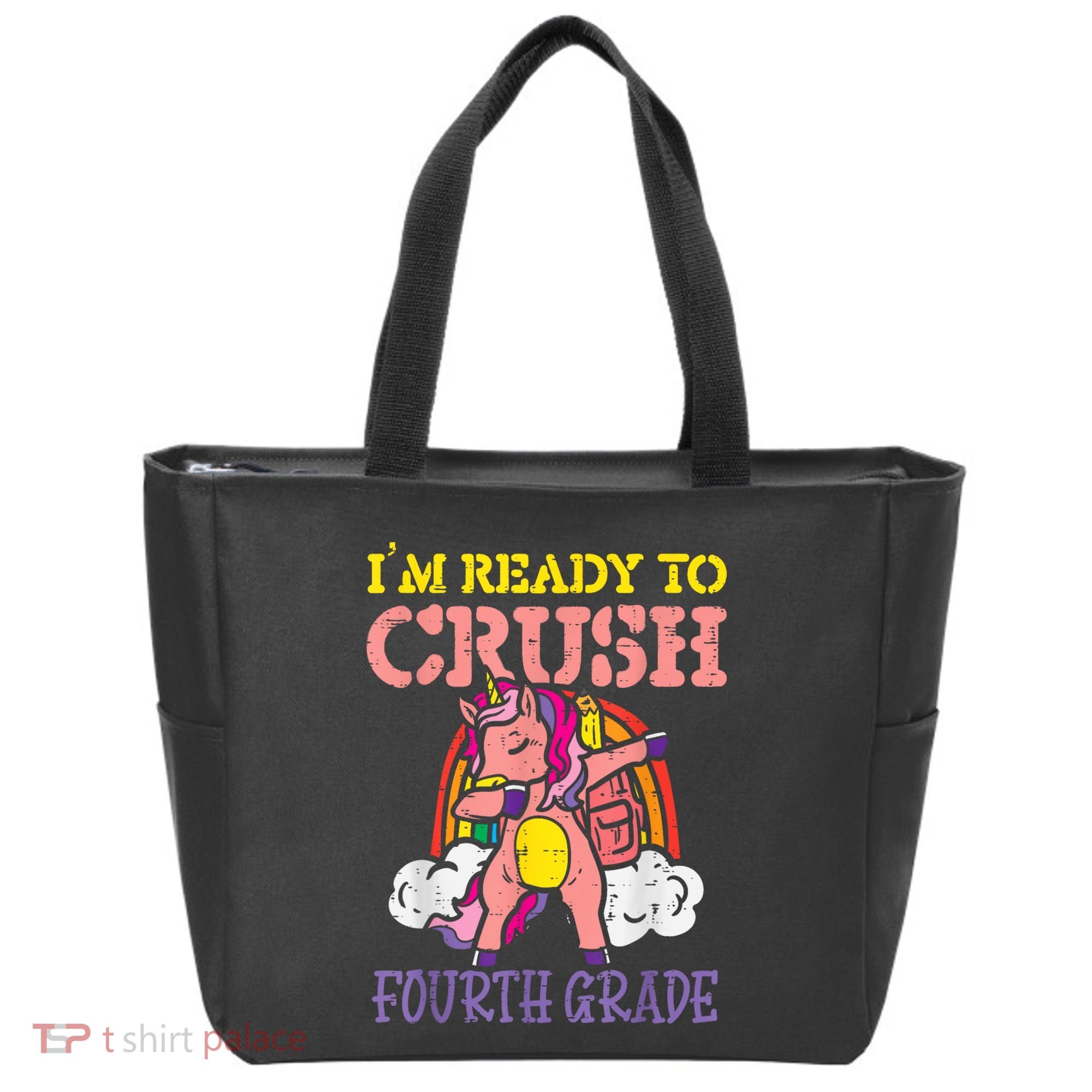 Ready To Crush Fourth Grade Unicorn First Day School Girl Tote Bag
