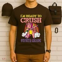 Ready To Crush Fourth Grade Unicorn First Day School Girl T-Shirt thumb 6