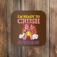 Ready To Crush Fourth Grade Unicorn First Day School Girl Coaster thumb 0