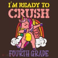 Ready To Crush Fourth Grade Unicorn First Day School Girl Mousepad thumb 1