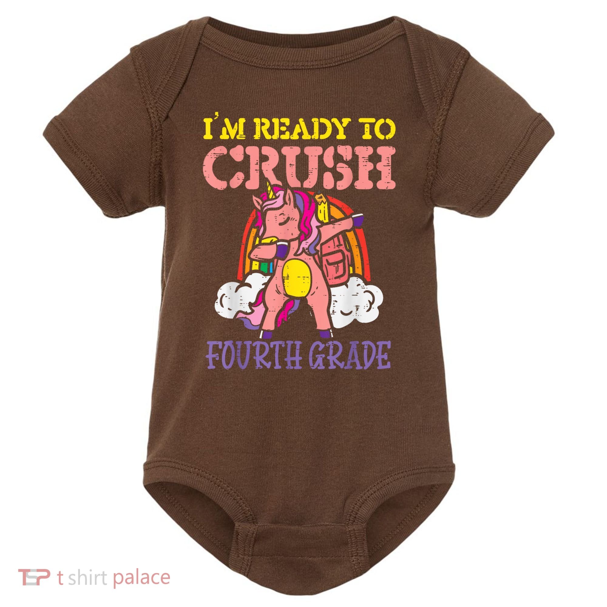 Ready To Crush Fourth Grade Unicorn First Day School Girl Baby Bodysuit
