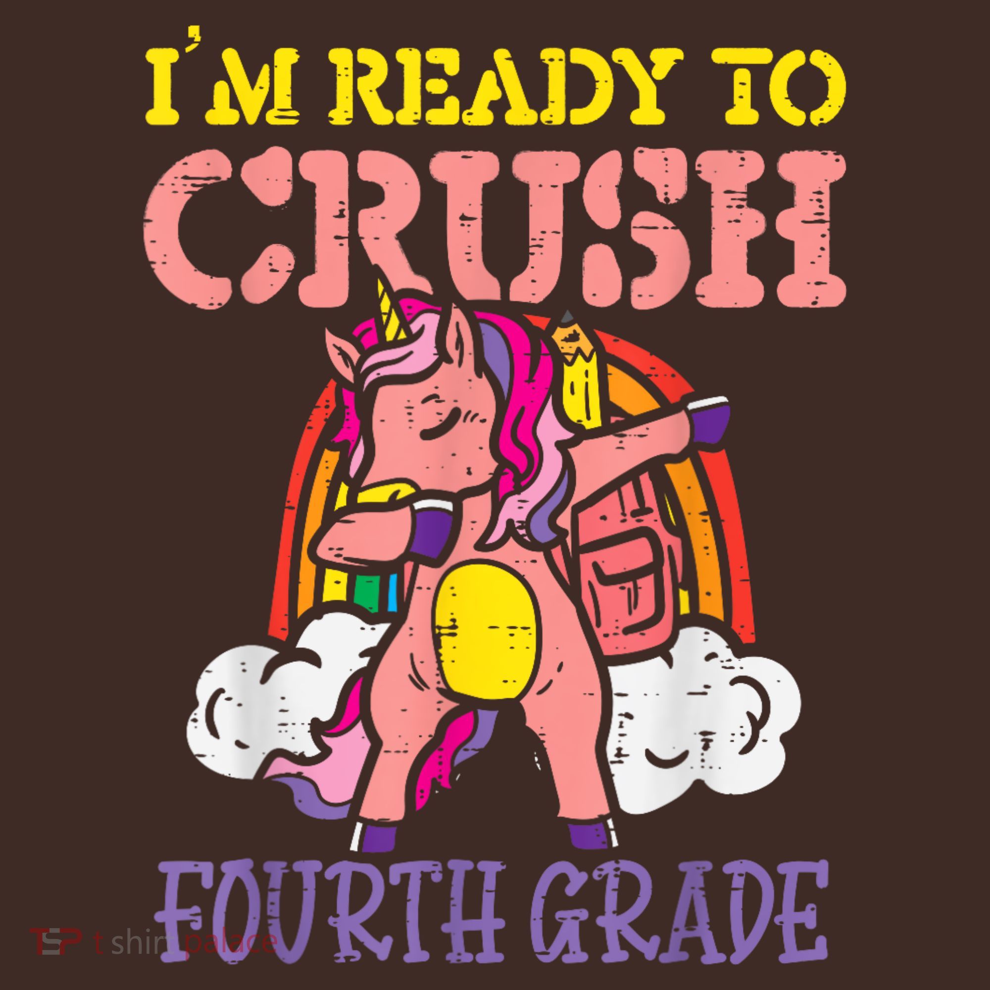 Ready To Crush Fourth Grade Unicorn First Day School Girl Baby Bodysuit