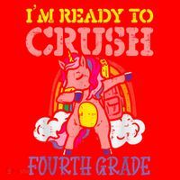 Ready To Crush Fourth Grade Unicorn First Day School Girl Santa Hat thumb 1