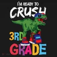 Ready To Crush Third Grade T Rex Cute 3Rd Grade Gift Bucket Hat thumb 4