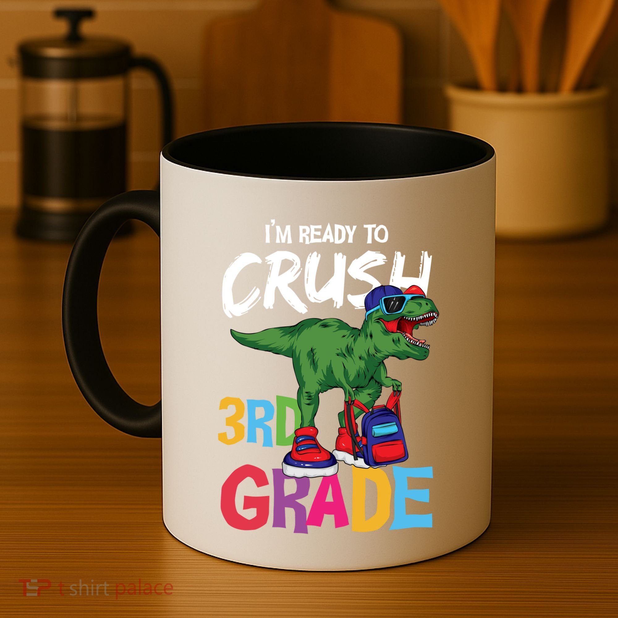 Ready To Crush Third Grade T Rex Cute 3Rd Grade Gift Coffee Mug