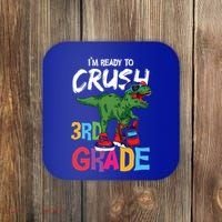 Ready To Crush Third Grade T Rex Cute 3Rd Grade Gift Coaster thumb 0