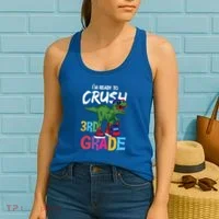Ready To Crush Third Grade T Rex Cute 3Rd Grade Gift Women's Tank Top thumb 2