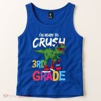 Ready To Crush Third Grade T Rex Cute 3Rd Grade Gift Tank Top thumb 2