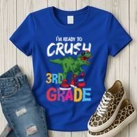 Ready To Crush Third Grade T Rex Cute 3Rd Grade Gift Women's T-Shirt thumb 3