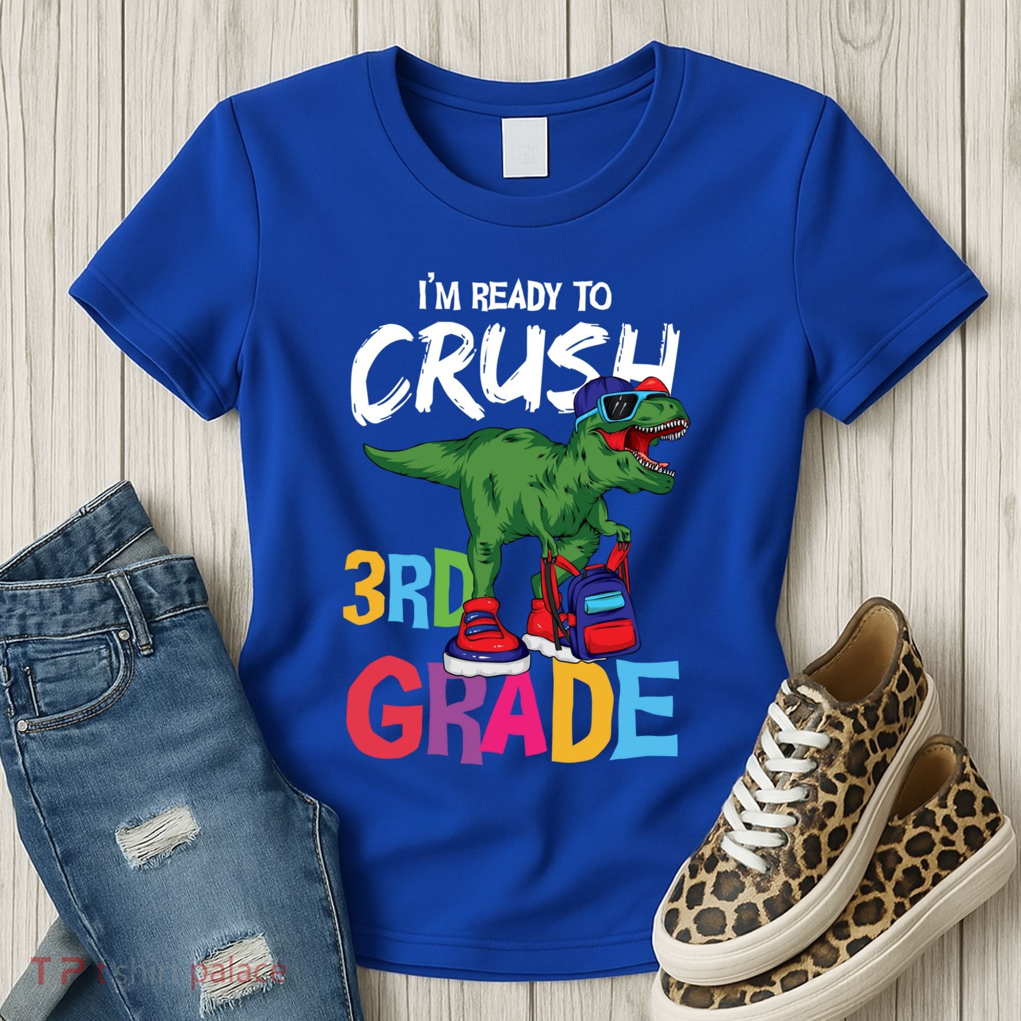 Ready To Crush Third Grade T Rex Cute 3Rd Grade Gift Women's T-Shirt