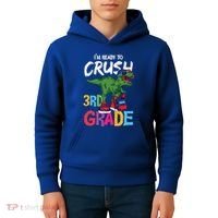 Ready To Crush Third Grade T Rex Cute 3Rd Grade Gift Kids Hoodie thumb 4