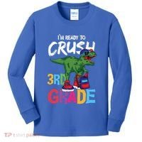 Ready To Crush Third Grade T Rex Cute 3Rd Grade Gift Kids Long Sleeve Shirt thumb 0