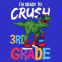 Ready To Crush Third Grade T Rex Cute 3Rd Grade Gift Kids Long Sleeve Shirt thumb 2