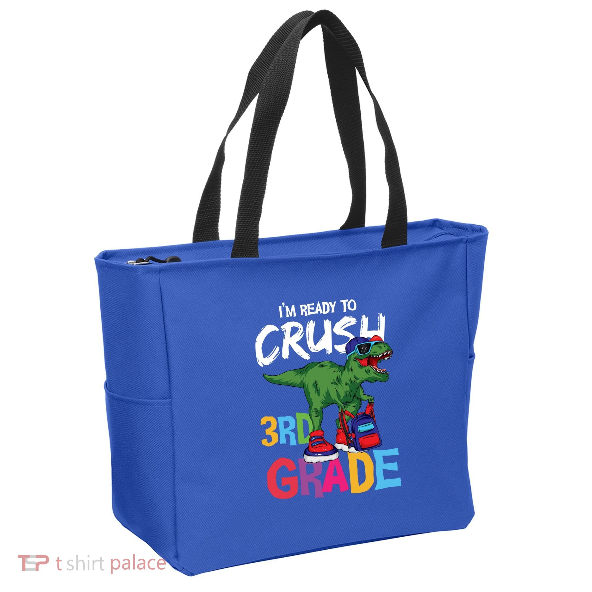 Ready To Crush Third Grade T Rex Cute 3Rd Grade Gift Tote Bag