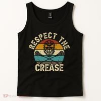 Respect The Crease Lacrosse Goalie Woman Men Tank Top thumb 2