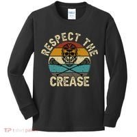 Respect The Crease Lacrosse Goalie Woman Men Kids Long Sleeve Shirt thumb 0