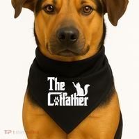 Retro The Cat Father Cat Lover Cat Dad Best Cat Meme USA-Made Doggie Bandana thumb 1