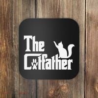Retro The Cat Father Cat Lover Cat Dad Best Cat Meme Coaster thumb 0