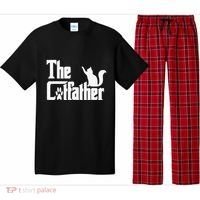 Retro The Cat Father Cat Lover Cat Dad Best Cat Meme Pajama Set thumb 0
