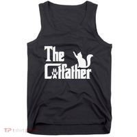 Retro The Cat Father Cat Lover Cat Dad Best Cat Meme Tank Top thumb 0