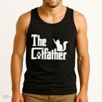 Retro The Cat Father Cat Lover Cat Dad Best Cat Meme Tank Top thumb 3