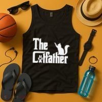 Retro The Cat Father Cat Lover Cat Dad Best Cat Meme Tank Top thumb 4