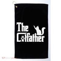 Retro The Cat Father Cat Lover Cat Dad Best Cat Meme Golf Towel thumb 0