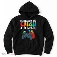 Ready To Crush 4th Grade Fourth Video Gamer First Day Boy Hoodie thumb 0