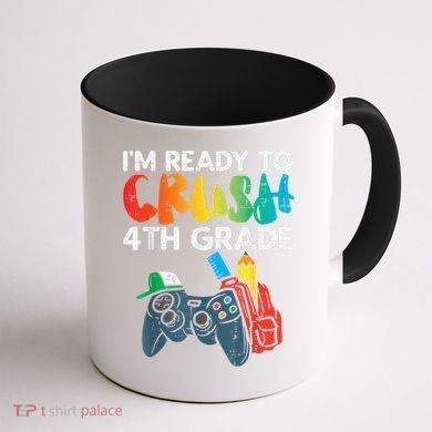 Ready To Crush 4th Grade Fourth Video Gamer First Day Boy Coffee Mug back