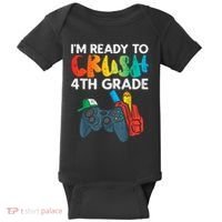 Ready To Crush 4th Grade Fourth Video Gamer First Day Boy Baby Bodysuit thumb 0