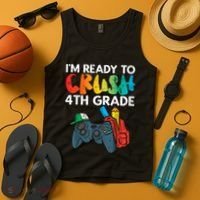 Ready To Crush 4th Grade Fourth Video Gamer First Day Boy Tank Top thumb 4